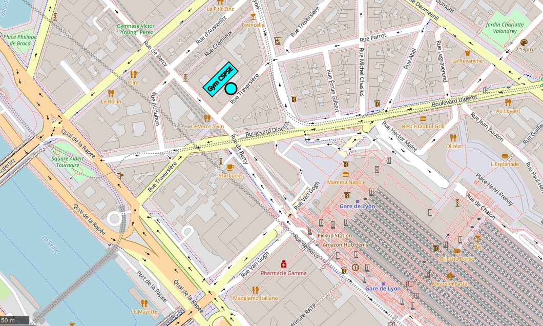Plan OpenStreetMap - Gym CSPSE Rue Traversière